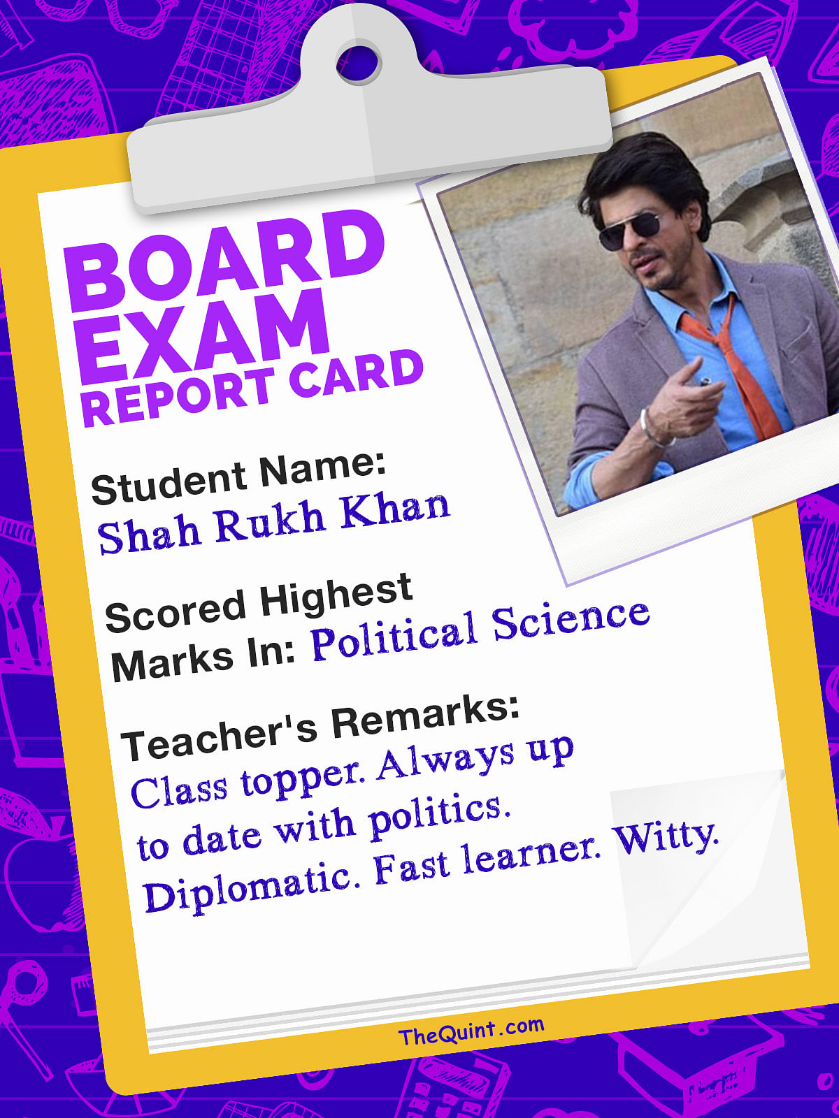Yup! Salman Khan did give his boards.
