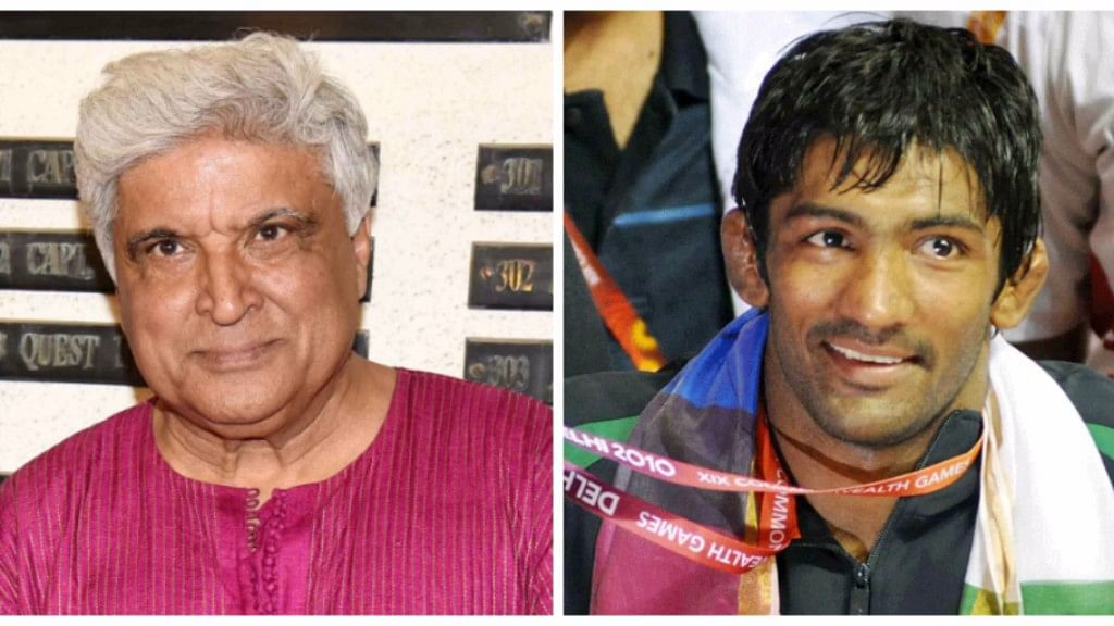 On Tuesday, lyricist Javed Akhtar and wrestler Yogeshwar Dutt sparred on Twitter. (Photo: The Quint)