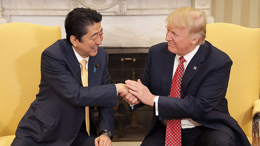 File photo of Japansese PM Shinzo Abe and US President Donald Trump.