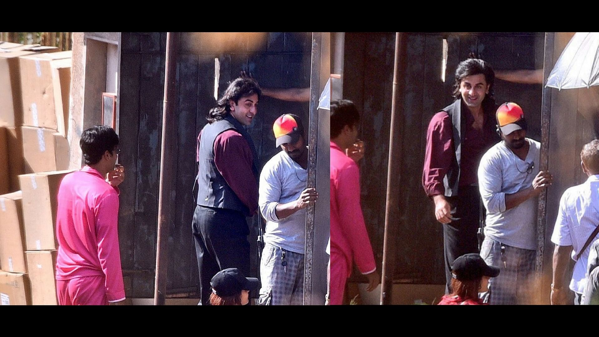 Pictures of Ranbir Kapoor shooting for the Sanjay Dutt biopic have come up on social media. (Photo courtesy: Twitter)