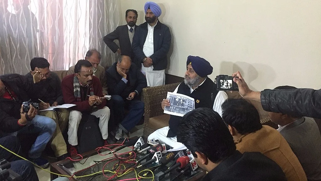 Deputy CM Sukhbir Singh Badal is raking up the Khalistan issue in a bid to target the Arvind Kejriwal-led AAP. (Photo: Parth MN/<b>The Quint</b>)