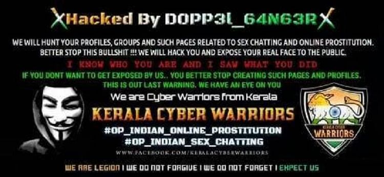 Kerala Cyber Warriors hacked into 34 Facebook pages and 25 groups which were posting pornographic content.