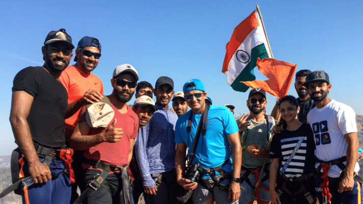 Indian cricket team went for the Tamhini Ghat trek on Monday. (Photo Courtesy: Twitter/<a href="https://twitter.com/BCCI/status/836458758398083072">BCCI</a>)