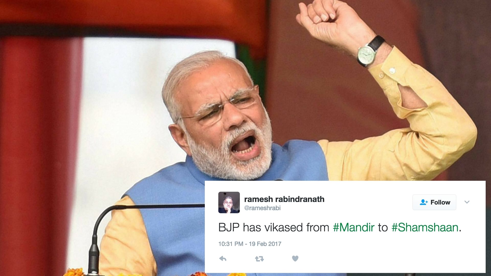Narendra Modi’s remarks on Sunday did not go down too well with many. (Photo: <b>The Quint</b>)