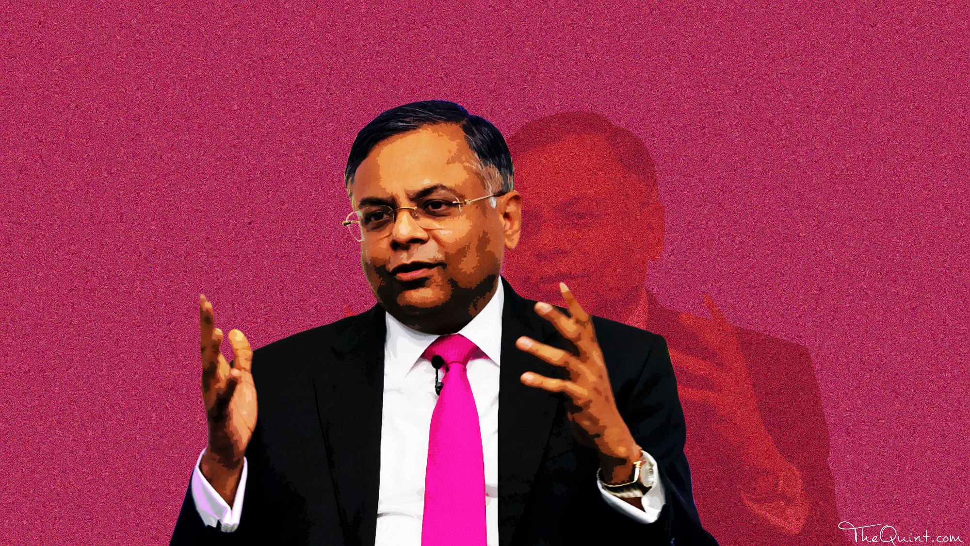 N Chandrasekaran (Photo Courtesy: Reuters/Altered by <b>The Quint</b>)
