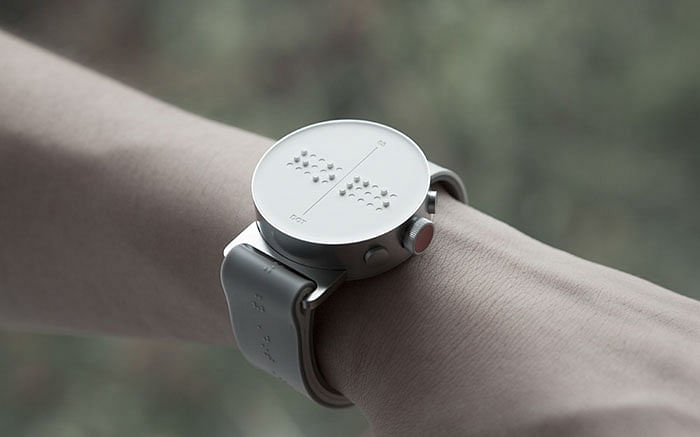 A smart watch that lets  blind people feel messages and reply swiftly.