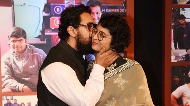 Aamir Khan and Kiran Rao share a moment at Dangal’s success party. (Photo: Yogen Shah)