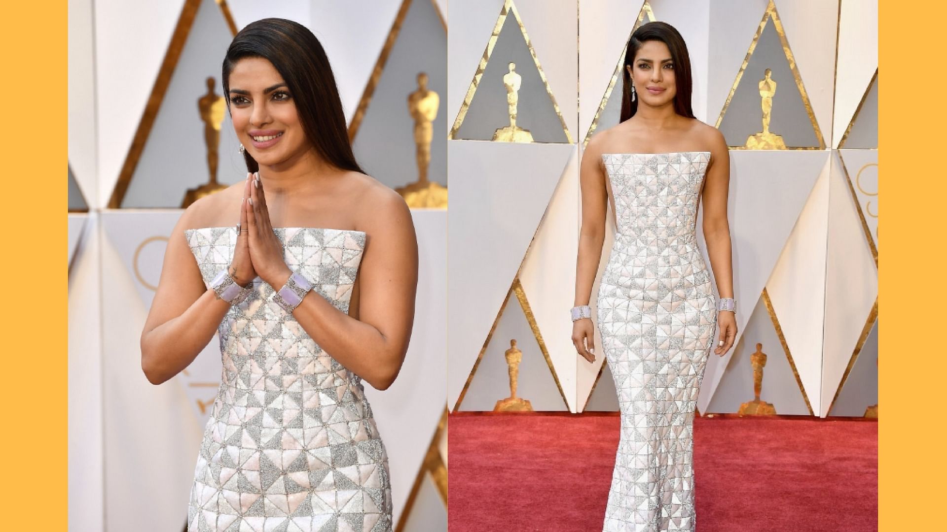 Priyanka Chopra doesn’t disappoint on the Oscars 2017 red carpet. (Photo courtesy: Twitter)