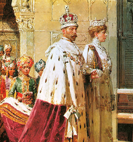 King George and Queen Mary at the Delhi Durbar of 12 December 1911. (Photo Courtesy: <a href="http://www.royal-fans.co/the-delhi-durbar-tiara/">Royal Fans UK</a>)