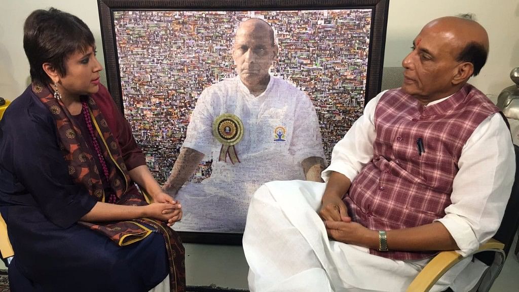 Ahead of the UP elections, watch Barkha Dutt’s exclusive chat with Rajnath Singh. (Photo: The Quint)
