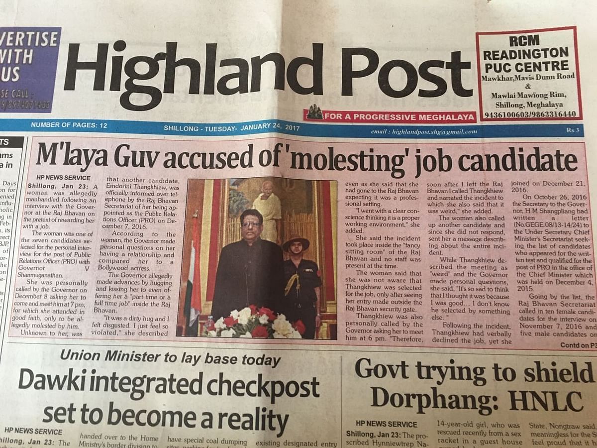 Rikynti Marwein, the journalist, exposed the former Meghalaya governor who was charged of sexual misconduct. 
