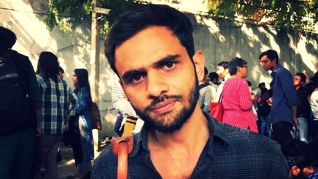 Umar Khalid at the ITO protest on Thursday. (Photo: <b>The Quint</b>)