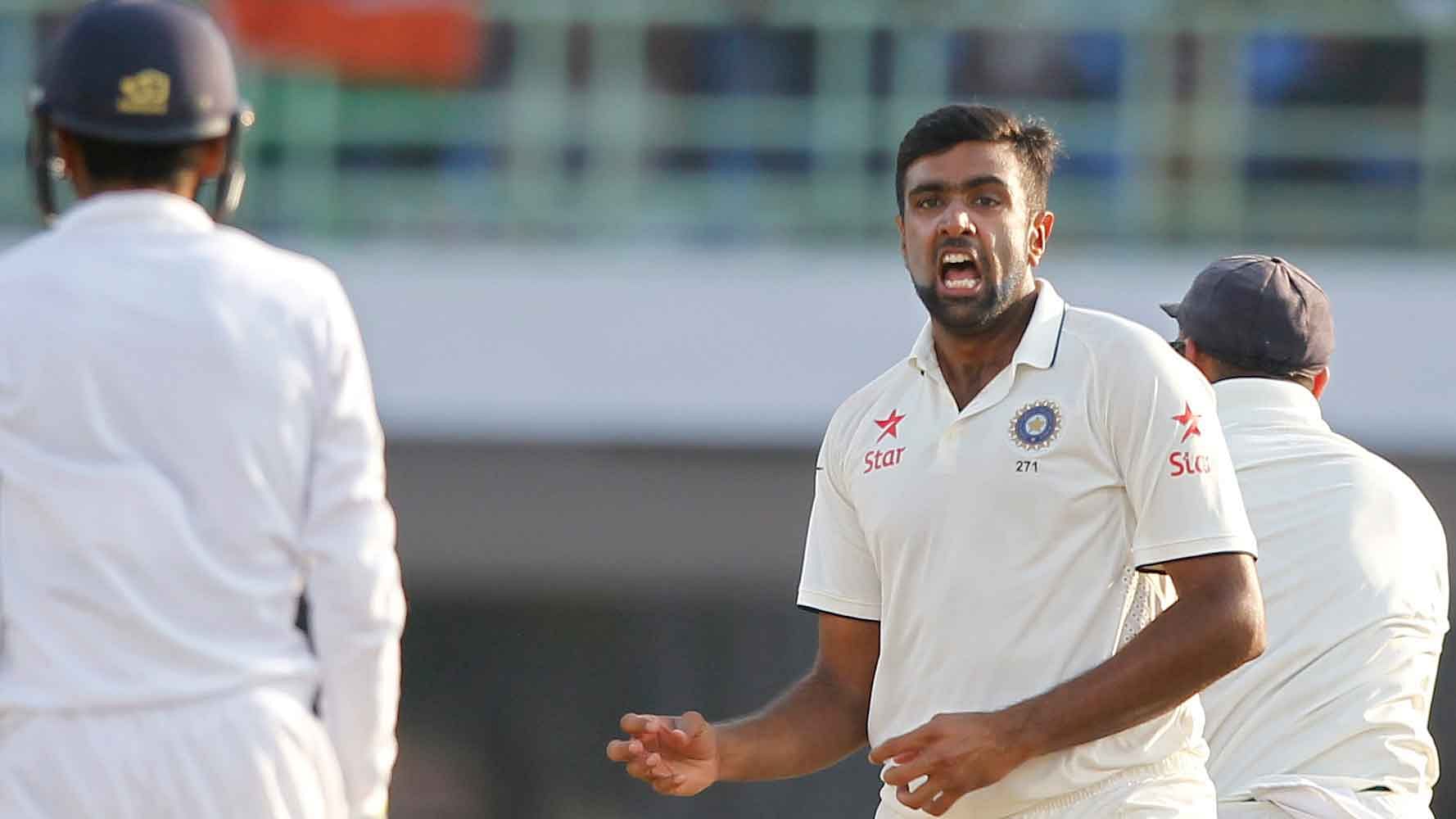 Ashwin picked his 64th Test wicket of the home season on Friday. (Photo: BCCI)