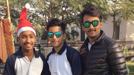 Mrigank Gujjar, Chetanya Golechha and Utsav Jain, students of the Neerja Modi School.(Photo: Facebook/<a href="https://www.facebook.com/chetanya.golechha">Chetanya Golechha</a>)