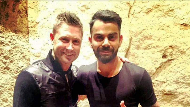File picture of Michael Clarke with Virat Kohli. 