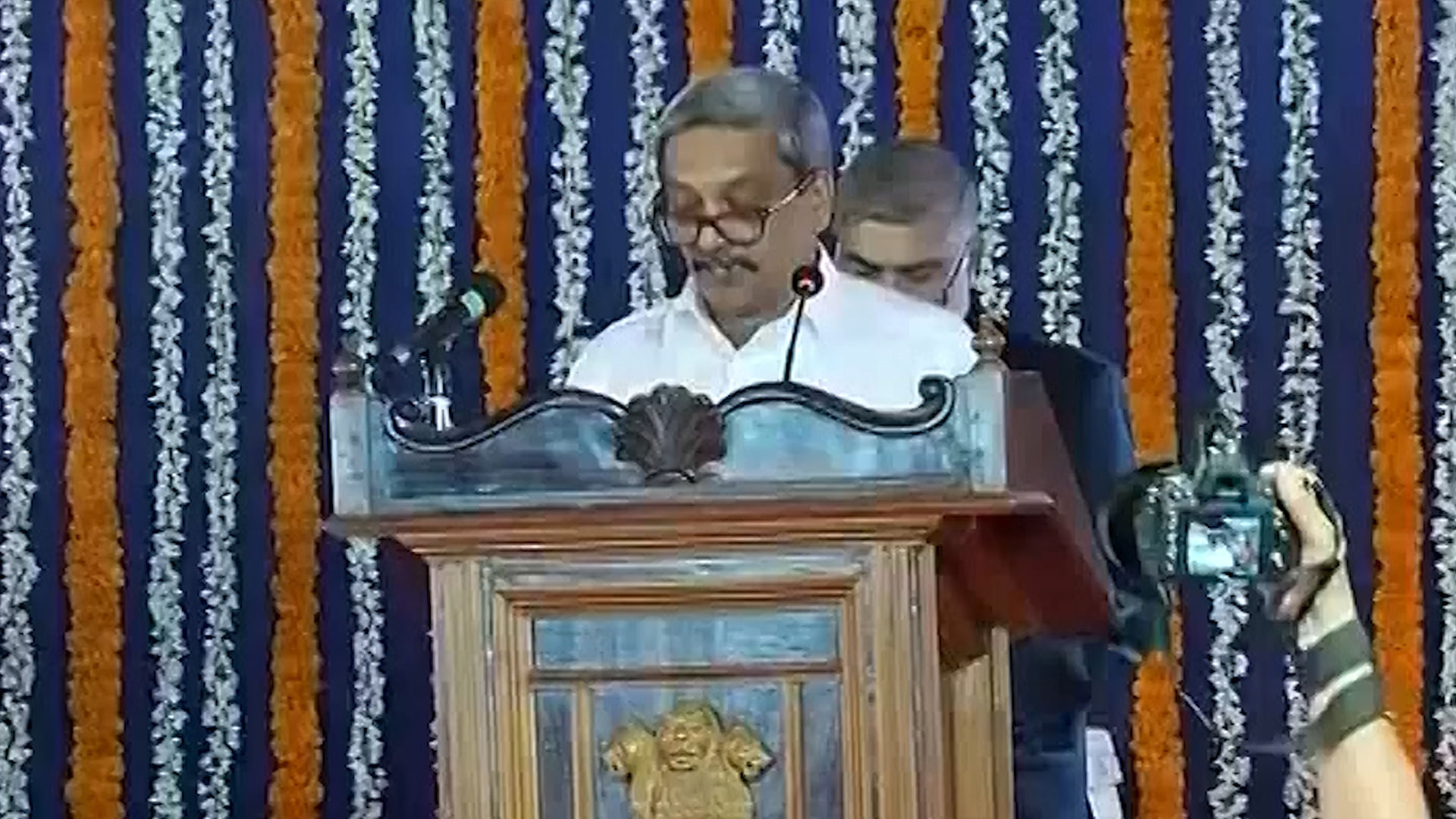 Manohar Parrikar take oath as Chief Minister of Goa (Photo: ANI Screenshot)