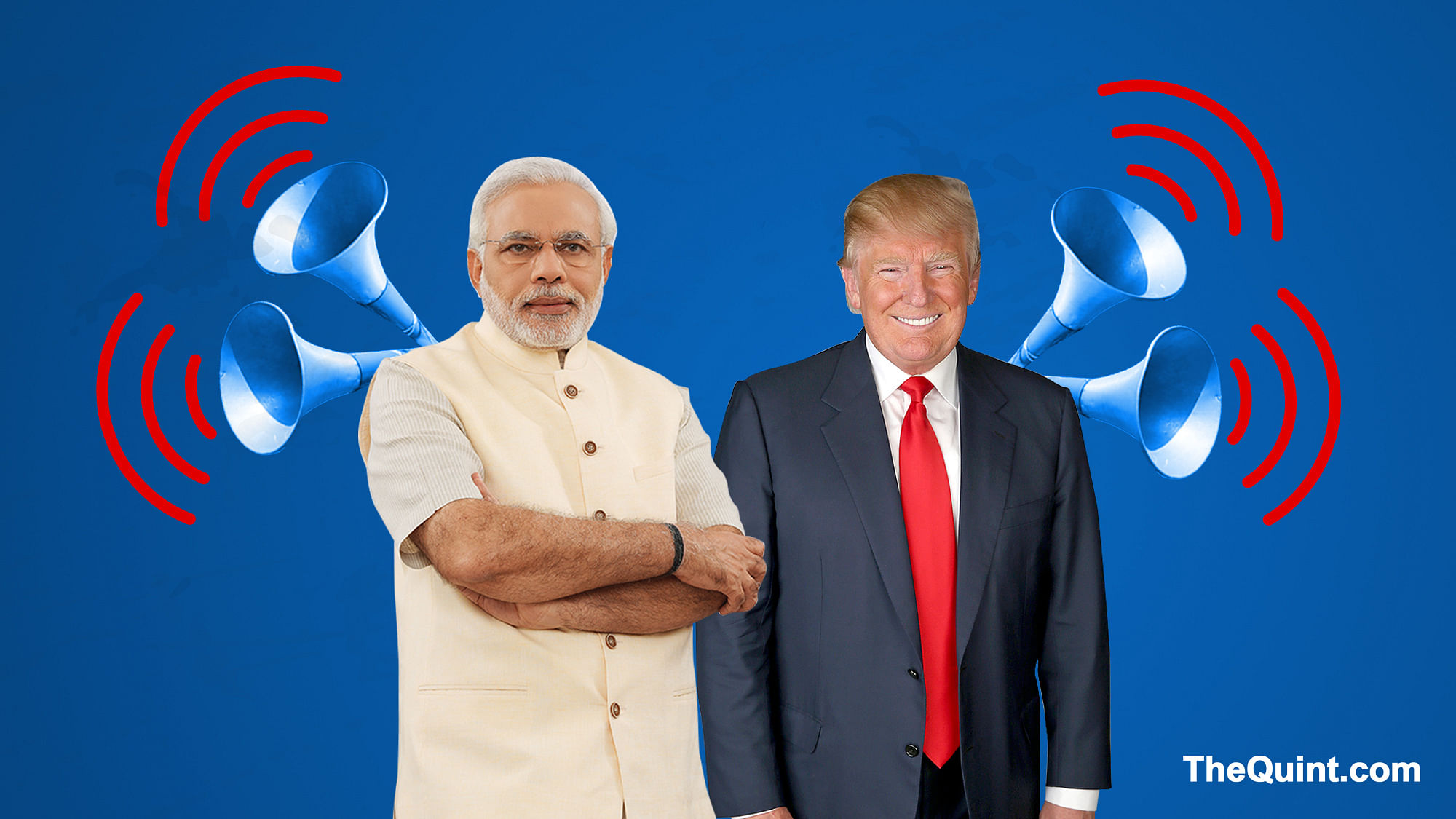 Prime Minister Narendra Modi and US President Donald Trump. (Photo: <b>The Quint</b>)