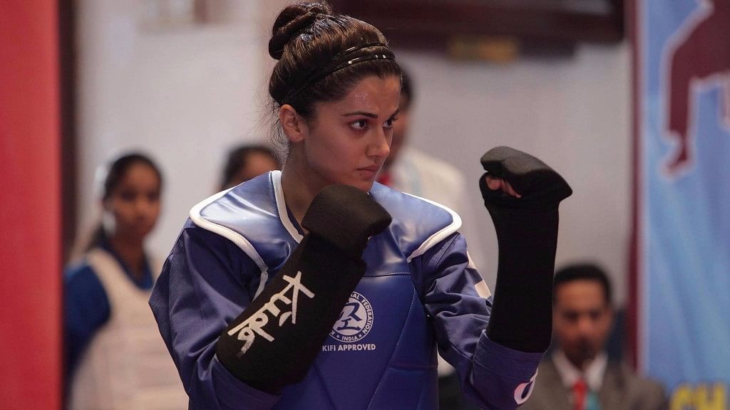 

Taapsee Pannu works out as part of her training for <i>Naam Shabana</i>. (Photo courtesy: Hardly Anonymous Communications)