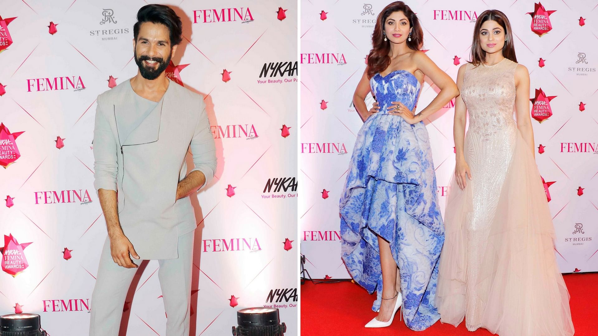 Shahid Kapoor with Shilpa and Shamita Shetty on the red carpet. (Photo: Yogen Shah)