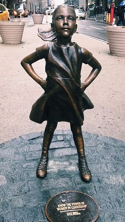 “Know the power of women in leadership. She makes a difference,” is engraved next to the statue.  