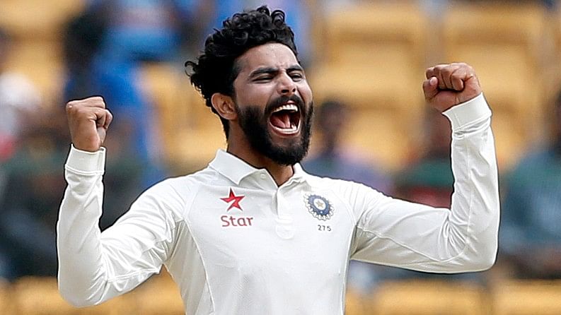 Ravindra Jadeja scored 63 runs in the first innings and picked up three wickets during Australia’s second innings in the Dharamsala Test. (Photo: BCCI)