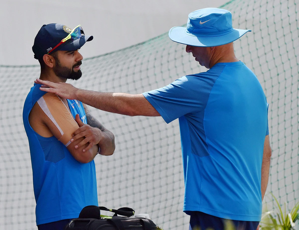 Virat Kohli with Team India physio. (Photo: PTI)
