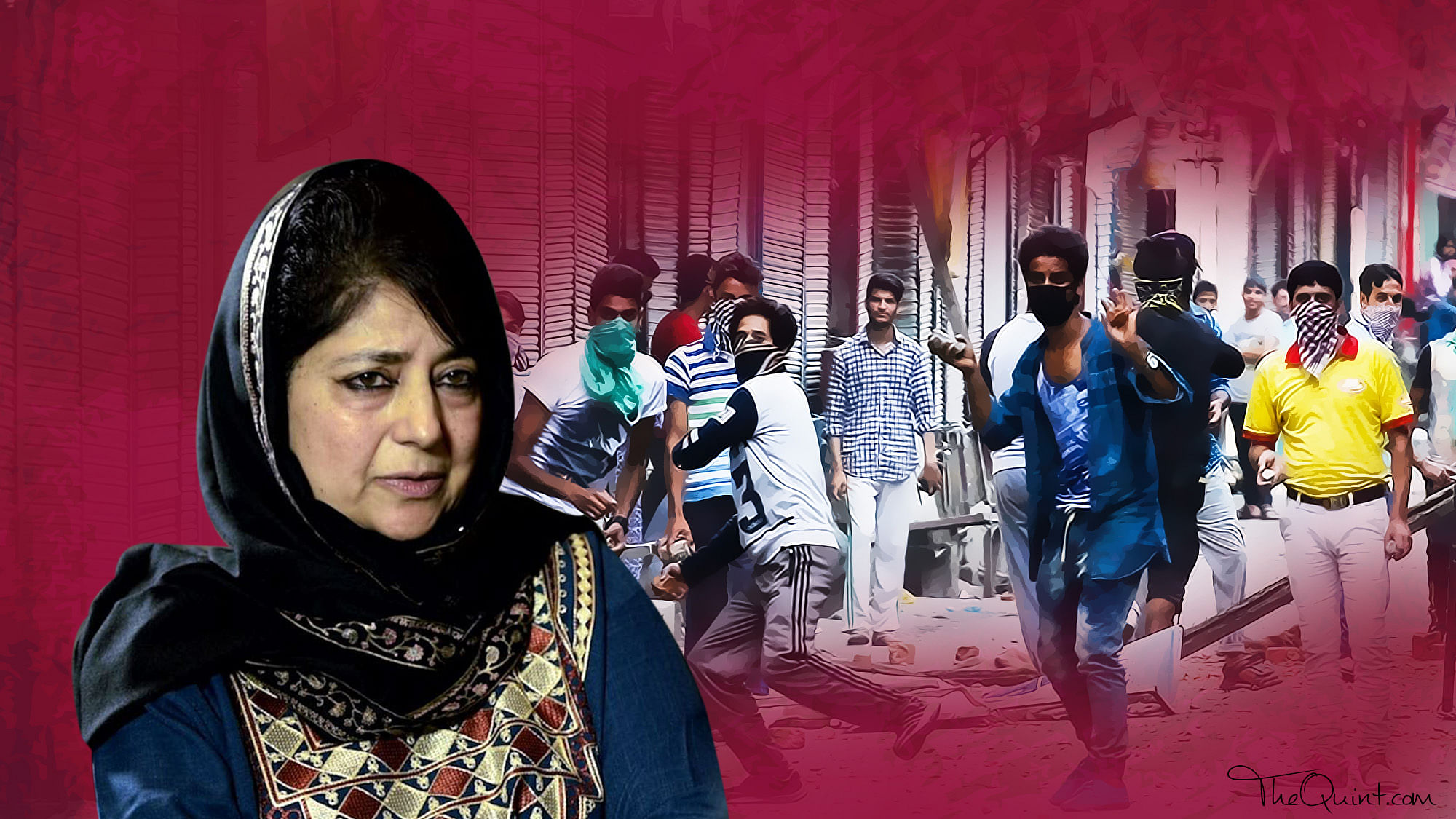 Mehbooba Mufti faces a litmus test in Kashmir bypolls as people are still enraged with violence unleashed in 2016. (Photo: Rhythum Seth/ <b>The Quint)</b>