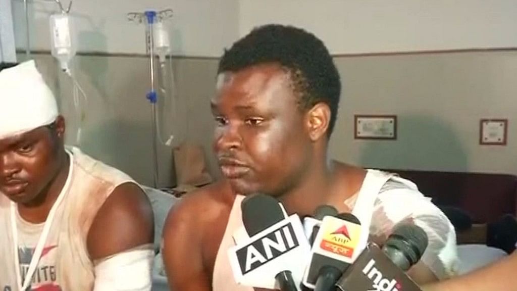 Two Nigerian students were thrashed in Greater Noida on Monday. (Photo: ANI Screengrab)