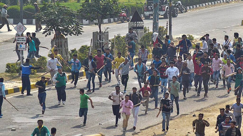 File photo of Jat quota protesters in Rohtak, 70 kilometres from New Delhi. (Photo: AP)