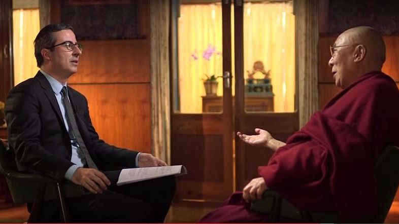 John Oliver met with The Dalai Lama in Dharamshala. (Photo Courtesy: YouTube/<a href="https://www.youtube.com/watch?v=bLY45o6rHm0">Last Week Tonight</a>)