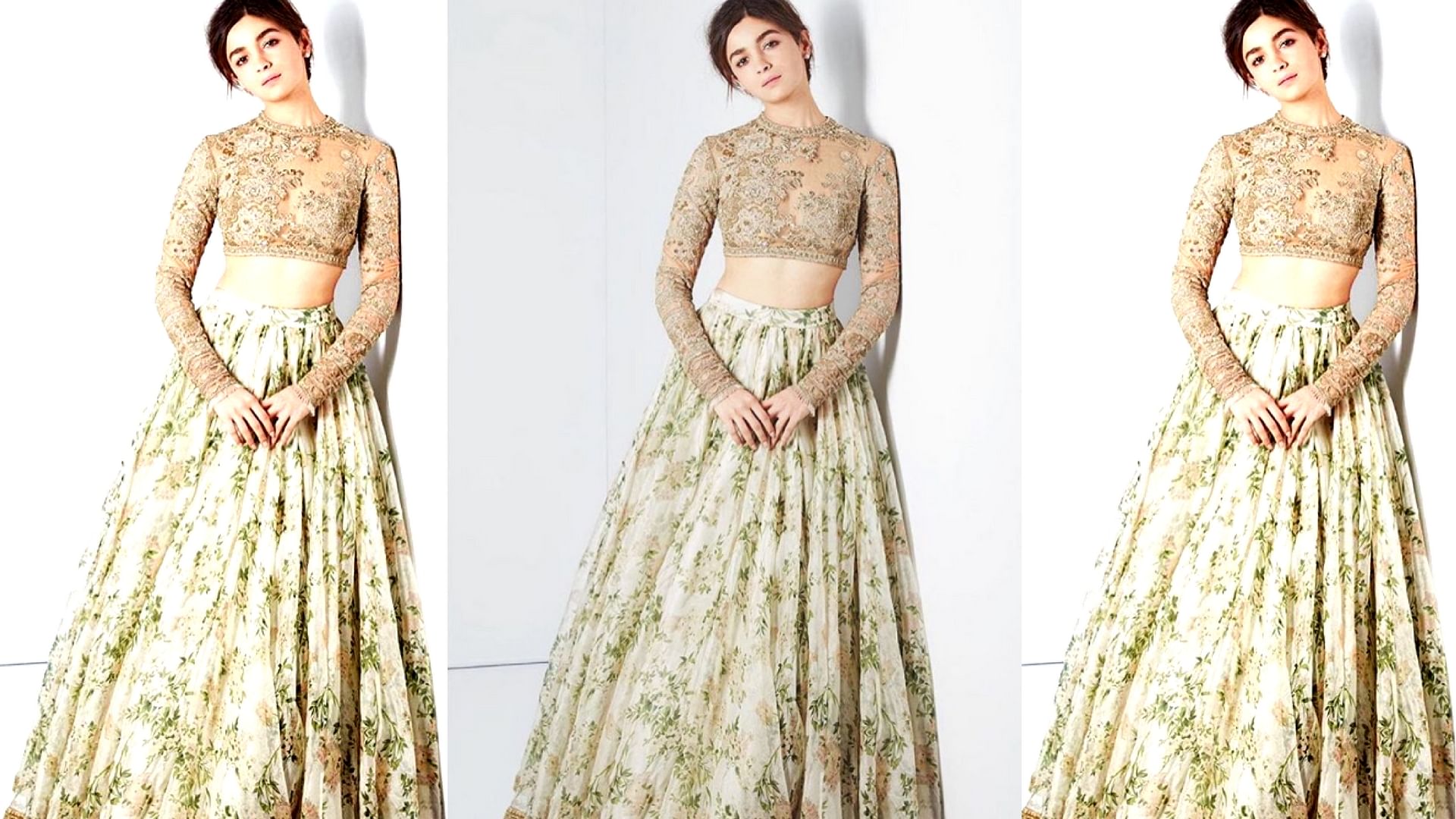 Alia Bhatt looks ethereal in Sabyasachi’s outfits. (Photo Courtesy: <a href="https://www.instagram.com/p/BRn9ErjlO1c/?taken-by=sabyasachiofficial&amp;hl=en">Instagram/Sabyasachiofficia</a>l)