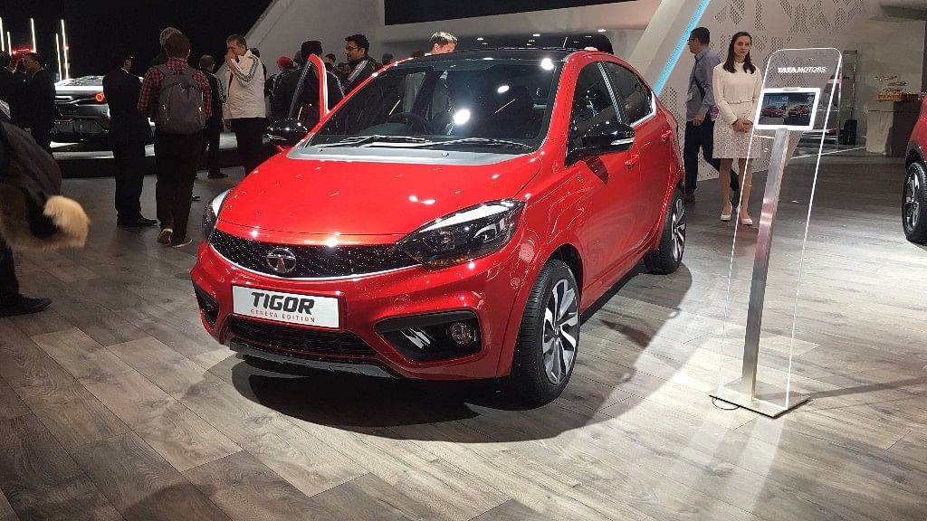 Tata had unveiled the Tigor at the Geneva Motor Show this month. (Photo: <b>The Quint</b>)