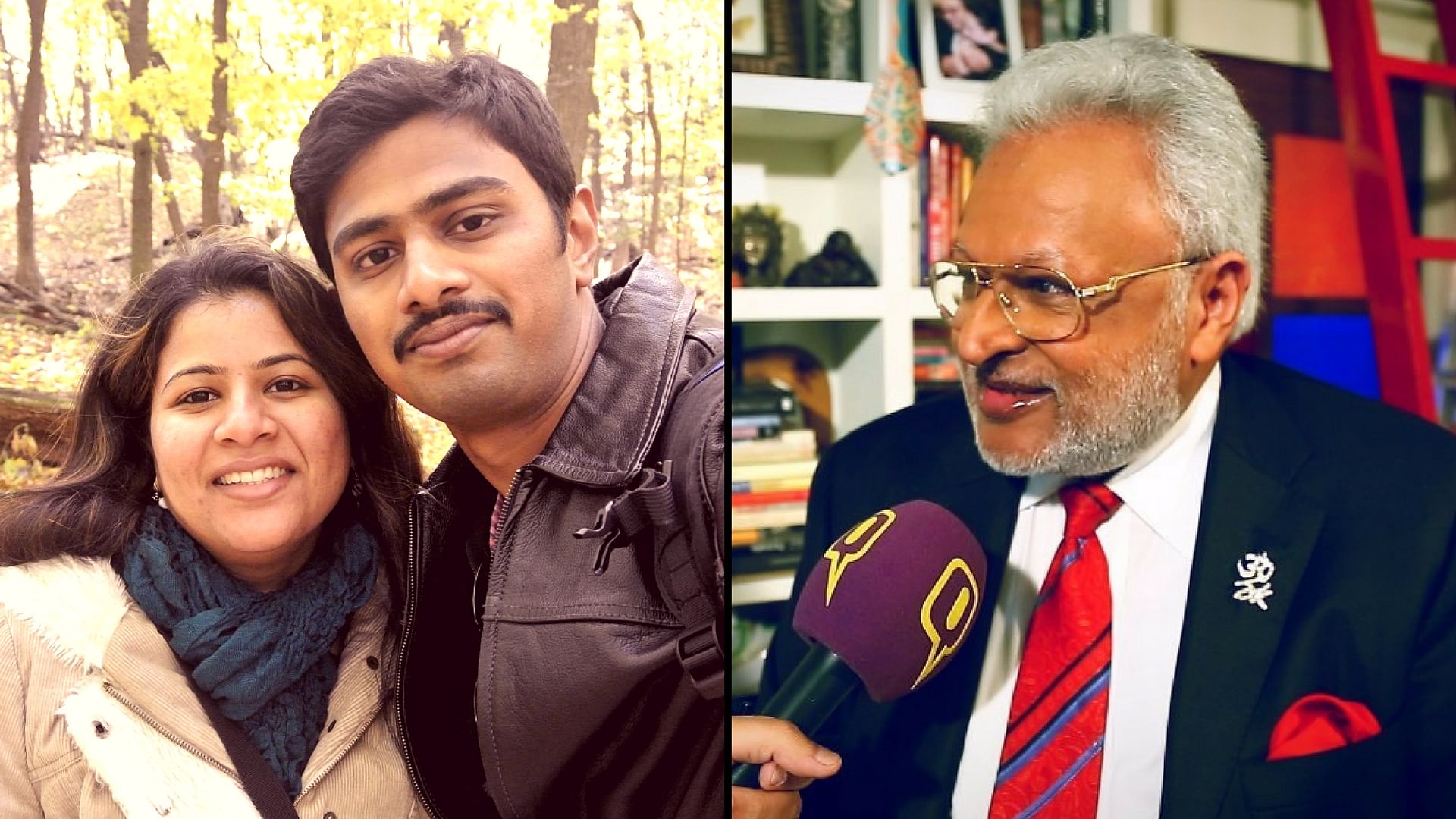 (L to R) Srinivas Kuchibhotla, Indian engineer who was killed in a racially motivated shooting in Kansas; Shalabh Kumar, Donald Trump’s adviser. (Photo: Altered by <b>The Quint</b>)