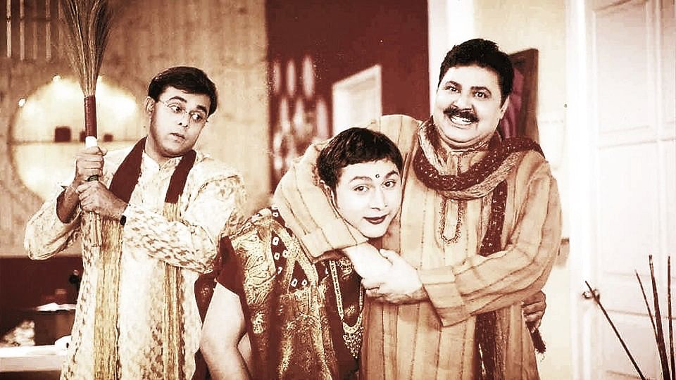 Sumeet Raghavan, Rajesh Kumar and Satish Shah in a scene from <i>Sarabhai Vs Sarabhai.</i> (Photo courtesy: Star TV)