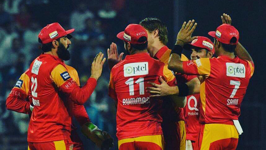 Players of Islamabad United celebrate a wicket. The team did not make it to the final. (Photo: PSL)