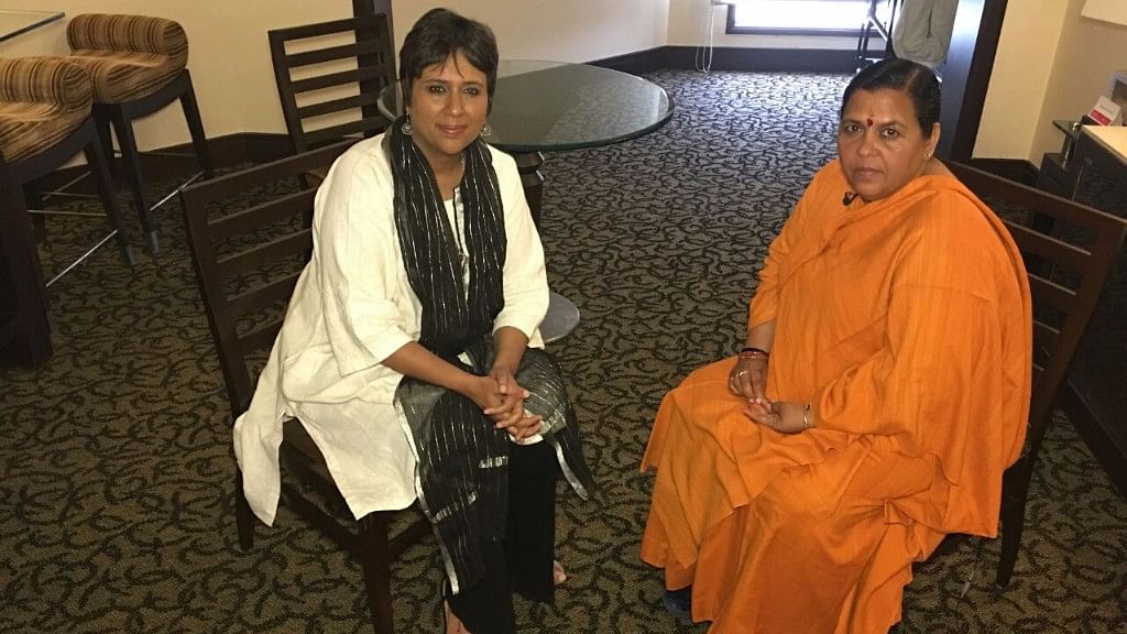 In a candid chat with Barkha Dutt, Uma Bharti talks about <i>vikas</i>&nbsp;in Uttar Pradesh. (Photo: <b>The Quint</b>)