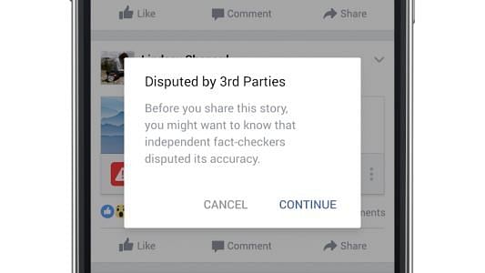 Facebook has partnered with third-party fact checking organisation who can label a story ‘disputed’.