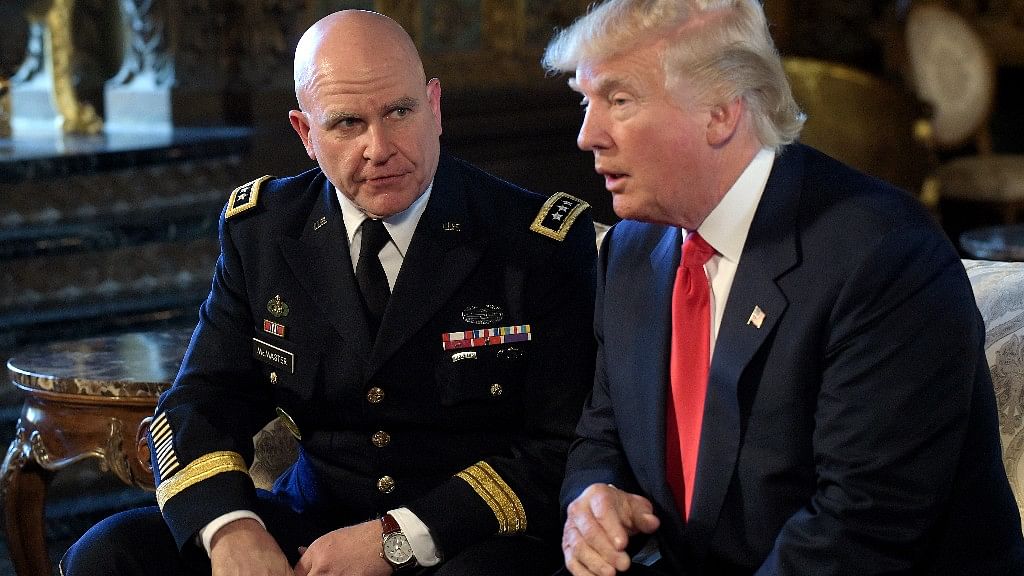 President Donald Trump with National Security Advisor General HR McMaster.  (Photo Courtesy: AP)