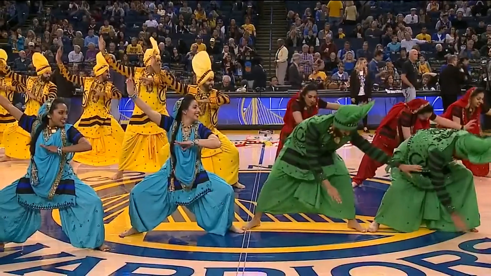 Bhangra Empire performs during the Half-Time show in the NBA (Photo: Facebook/NBA Screengrab)