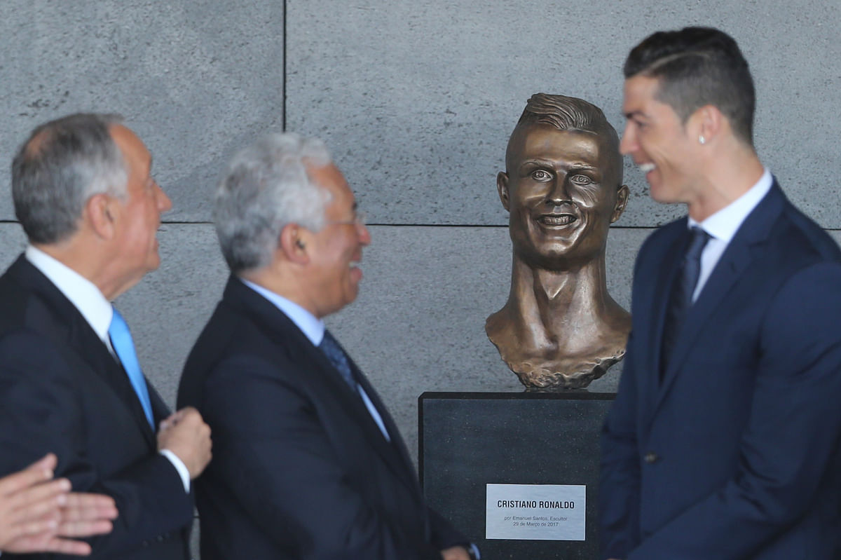 

The player’s bronze bust was unveiled at the Madeira airport which has been named after Ronaldo. 