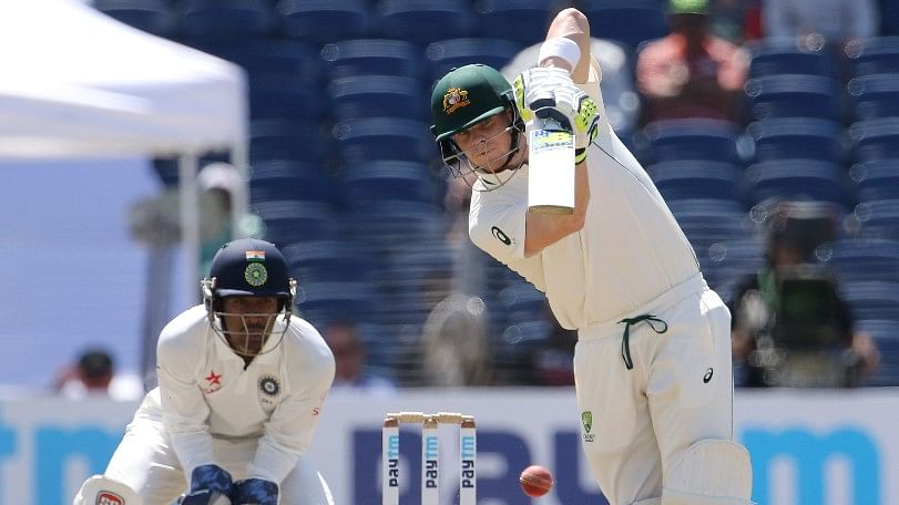 Australia’s captain Steve Smith scored his 19th Test century on day one of the third Test against India at Ranchi on Thursday. (Photo: BCCI)  &nbsp;