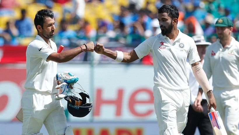 Cheteshwar Pujara and KL Rahul broke records on day two of the Dharamsala Test. (Photo: BCCI)