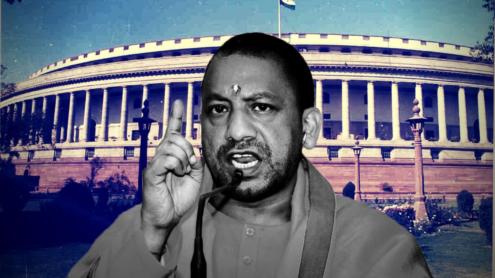 In the current Lok Sabha, 18 percent of Yogi Adityanath’s debates were focussed on Hindu issues like cow slaughter and protection of Hindu pilgrims. (Photo: Altered by <b>The Quint</b>)