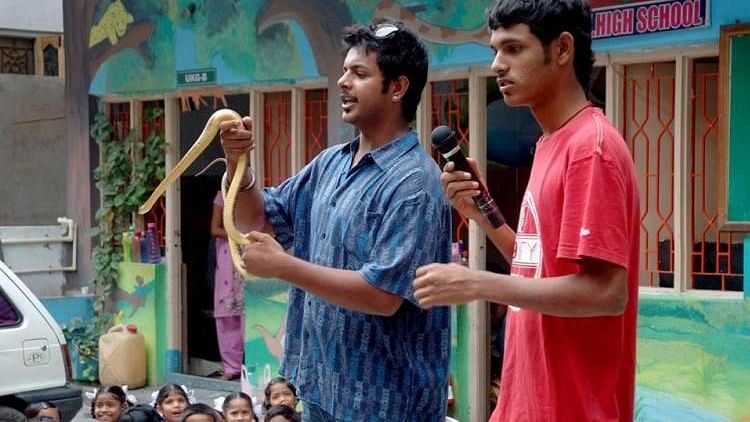 Friends of Snakes Society holds several educational and awareness programs in schools, colleges and companies. (Photo Courtesy: The News Minute)