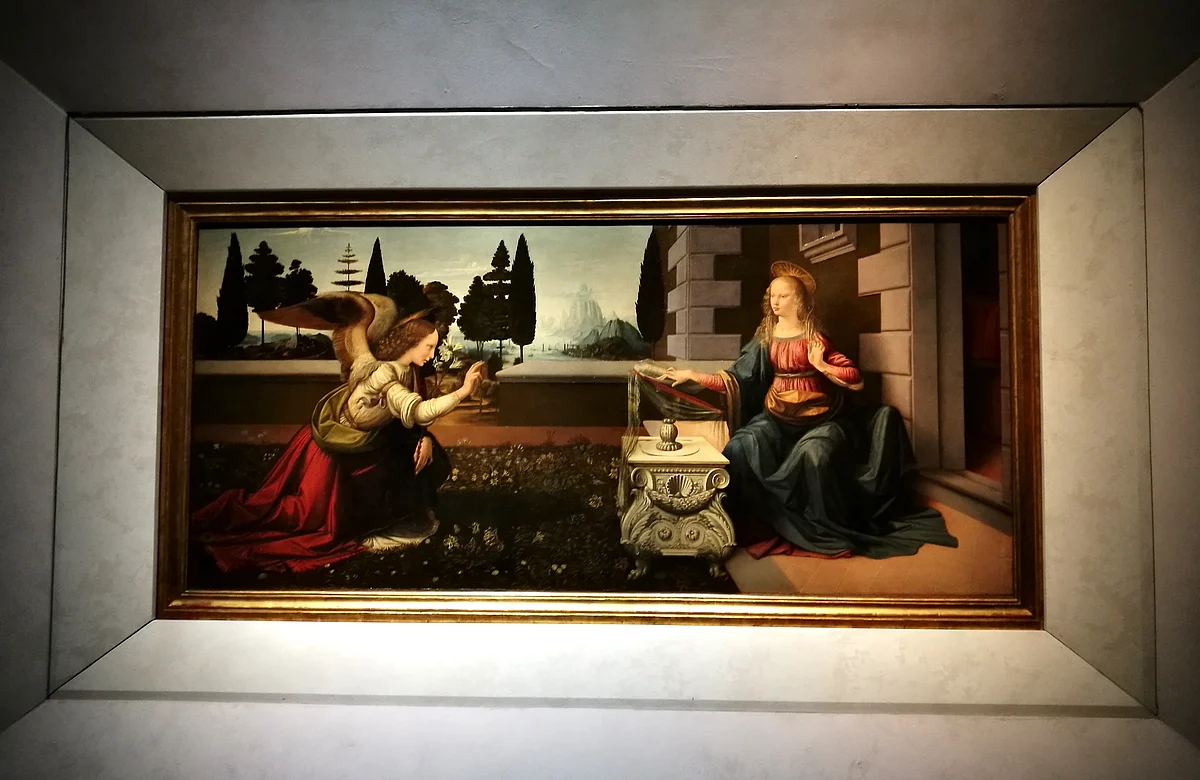 Leonardo da Vinci’s standout painting Annunciation (1472-1475) at the Ufizzi Gallery. (Photo Courtesy: Ashwin Rajagopalan)