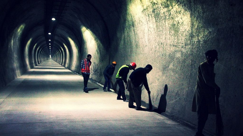 The Chenani-Nashri tunnel, that spans 9.28 kilometres, will be inaugurated by Prime Minister Modi on Sunday. (Photo: Junaid Syed Hashmi)
