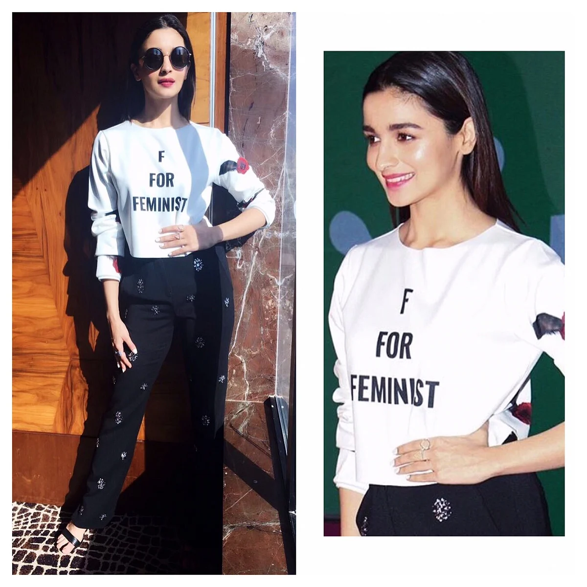 Alia Bhatt wearing an F for Feminist shirt by designer Gaurav Gupta. (Photo: Gaurav Gupta)