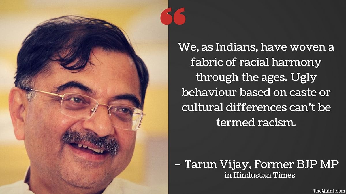 After his comments on racial attacks in the country drew backlash, Tarun Vijay has defended them in an article.