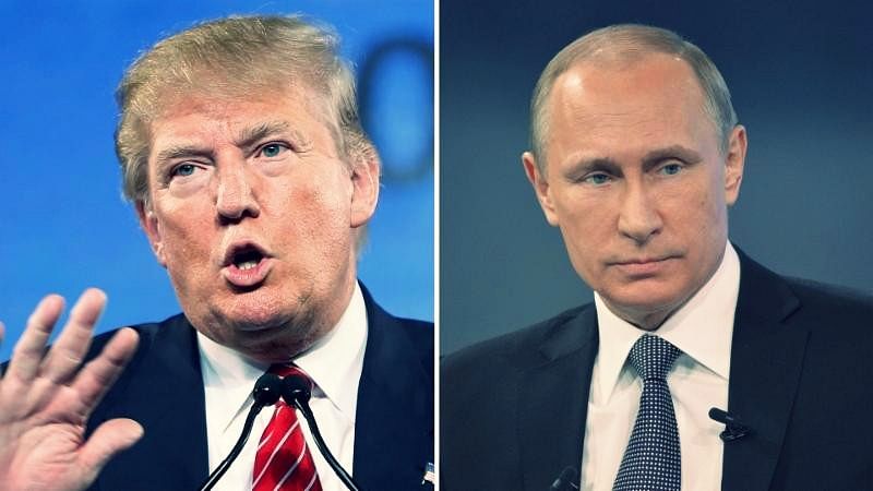 Donald Trump (left) with Vladimir Putin (right). (Photo: <b>The Quint</b>)