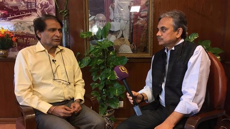 

In an exclusive interview to <b>The Quint</b>, Railway Minister Suresh Prabhu presented the report card of the last 2.5 years of work done by his ministry. (Photo: <b>The Quint</b>)